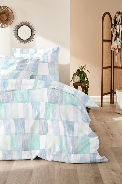POVLEČENÍ, perkál, modrá, tmavě žlutá, 135/200 cm - Online Only povlečení, Online Only