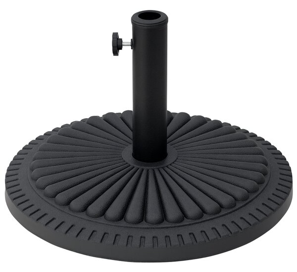 Základna pro slunečník Outsunny 14 kg, kulatá, držák slunečníku, váha pro slunečník s průměrem pólů 35-48 mm, pro balkon, terasu, zahradu, černá | Aos