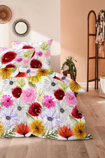 POVLEČENÍ, makosatén, modrá, bobulová, lilková, tmavě žlutá, meruňková, 135/200 cm XXXL - Online Only povlečení, Online Only
