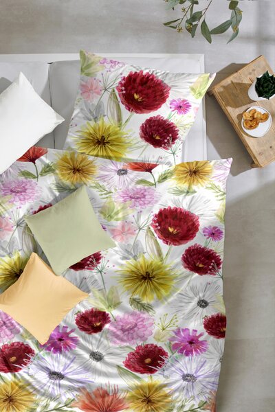 POVLEČENÍ, makosatén, modrá, bobulová, lilková, tmavě žlutá, meruňková, 135/200 cm XXXL - Online Only povlečení, Online Only