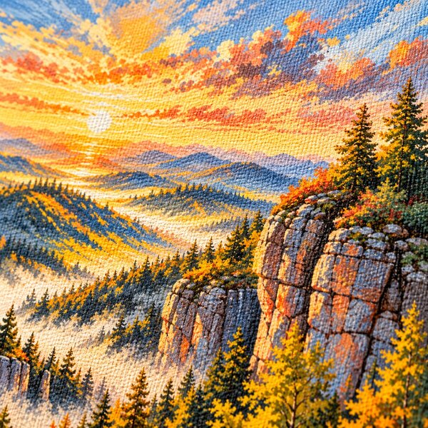 Obraz na plátně - Na pískovcovém výhledu FeelHappy.cz Rozměr obrazu (Šířka x Výška): 60 x 20 cm