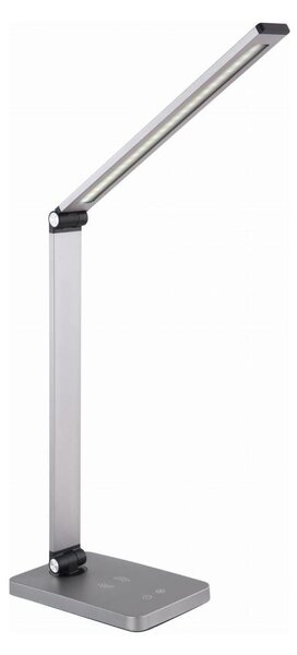 LED Stolní lampa s bezdrátovou nabíječkou LED/10W/230V matný chrom