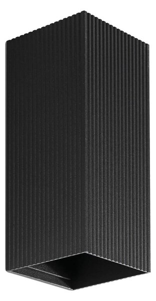 FARO 40566 - Nástěnné svítidlo SOLE 2xGU10/8W/230V černá vroubkovaná hranatý