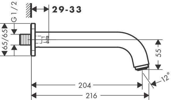 Hansgrohe Vernis Shape Vanový výtok, chrom 71460000