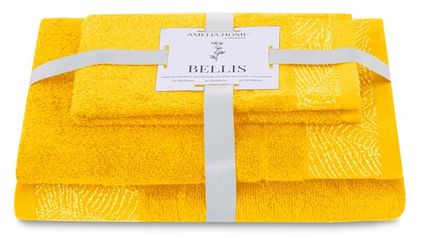FLHF Ručník Bellis - horčicová žlutá - set 3ks