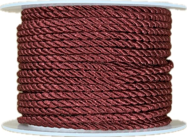 Provázek kroucený TwistCord Burgundy bordó 3mm x 4m (5,- Kč/m)