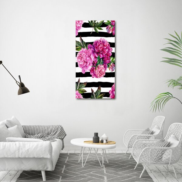 Vertikální Moderní obraz canvas na rámu Pivoňka ocv-120266608