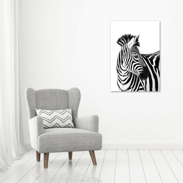 Vertikální Foto obraz na plátně Zebra na sněhu ocv-121577688