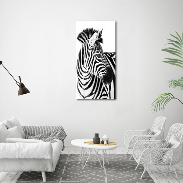 Vertikální Foto obraz na plátně Zebra na sněhu ocv-121577688