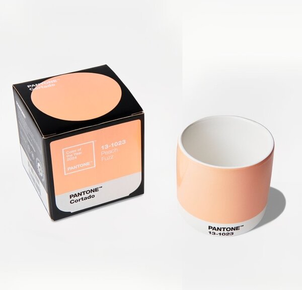 Světle oranžový porcelánový termohrnek Pantone Cortado Peach Fuzz 13-1023 175 ml