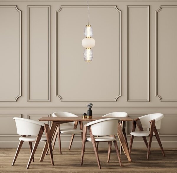 LED závěsné svítidlo 3748 lm 3000K bílá ITALUX Eris PND-98374-28W-GD