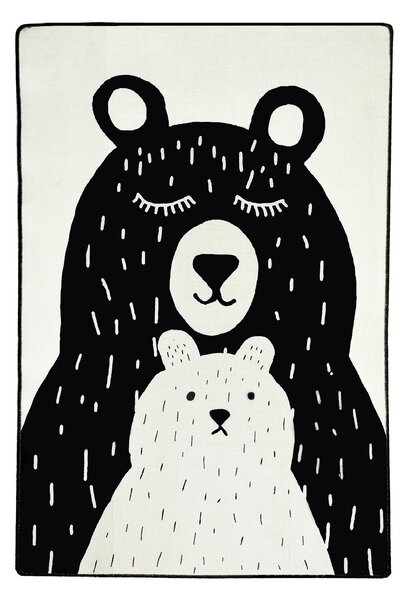 ASIR Dětský koberec(100 x 160 cm) BEARS bílý a černý