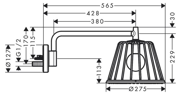 AXOR LampShower/Nendo LampShower 275 1jet se sprchovým ramenem, chrom 26031000