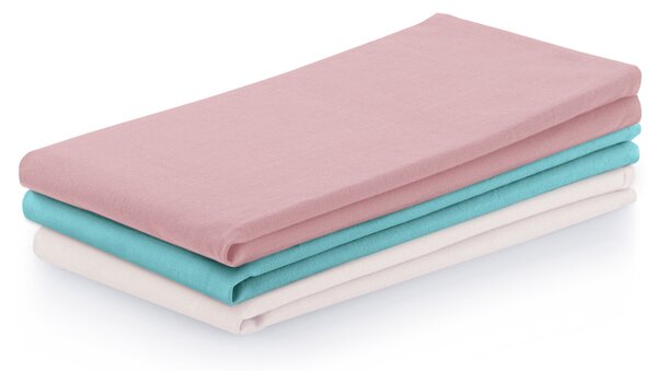 Sada bavlněných ručníků 50x70 cm 3 ks. Hladké Tyrkysovo – růžové SABRIE