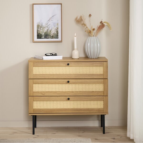 Unique Furniture Komoda Pensacola 80 x 40 cm s dubovým dekorem