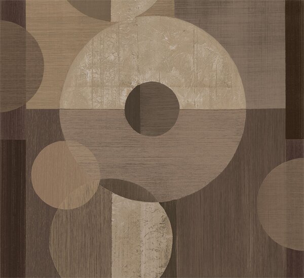 Geometrická vliesová obrazová tapeta na zeď, žlutá, hnědá, IMD28140, Imani, Decoprint