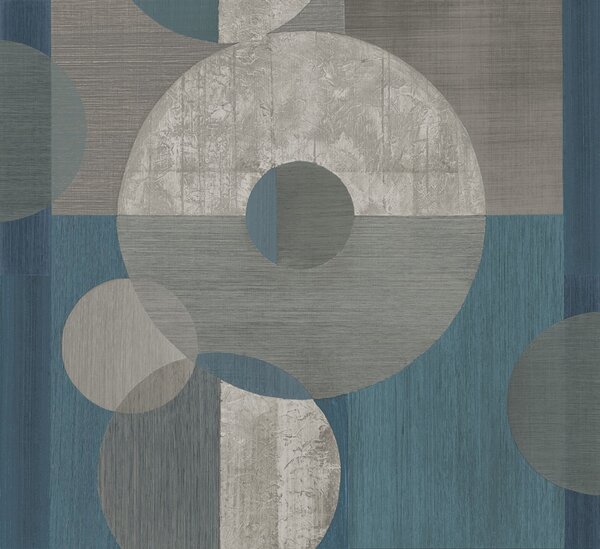 Geometrická vliesová obrazová tapeta na zeď, modrá, šedá, IMD28143, Imani, Decoprint