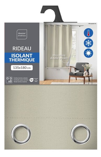 Béžový termo/dimout závěs z mikrovlákna 135x180 cm Micropolar – douceur d'intérieur