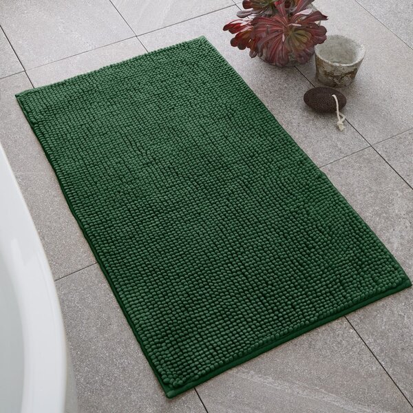 Tmavě zelená koupelnová předložka 50x80 cm Bobble – Catherine Lansfield
