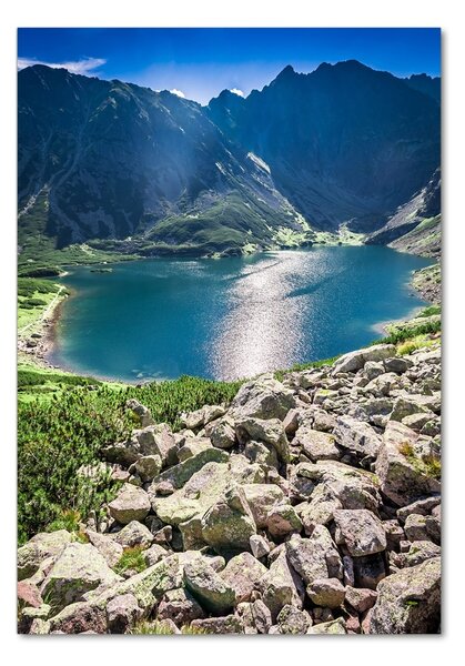 Vertikální Fotoobraz na skle Černé jezero Tatry osv-127509941