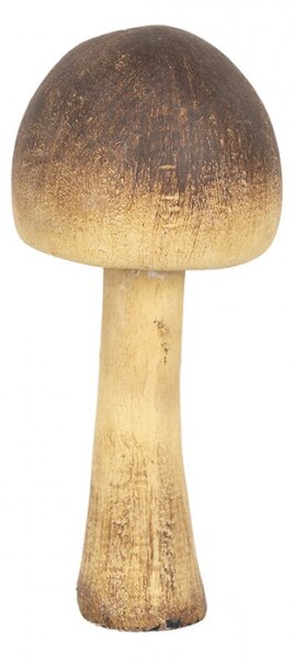 Plastová dekorace houba s hnědým kulatým kloboukem – 7x16 cm