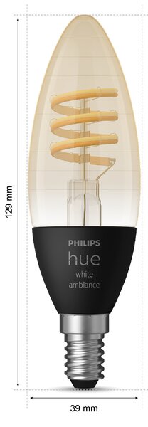 Sada 2x Hue WA Filament žárovka LED E14 B39 4,6W 350lm 2200-4500K IP20