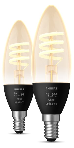 Sada 2x Hue WA Filament žárovka LED E14 B39 4,6W 350lm 2200-4500K IP20