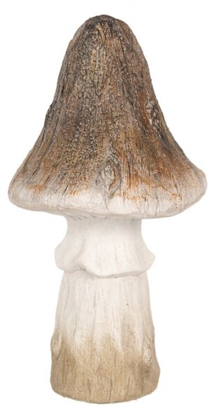 Keramická dekorace houba hnědo-bílé barvy s prstencem – 12x22 cm