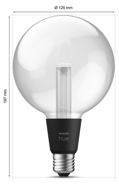 HUE Lightguide LED žárovka E27 G125 6,8W 500lm 2000-6500K RGB CRI80 IP20, stmívatelná