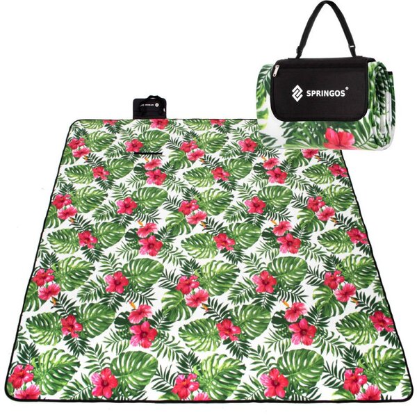 Pikniková deka 200x160 cm SPRINGOS PM020 zeleno-červená