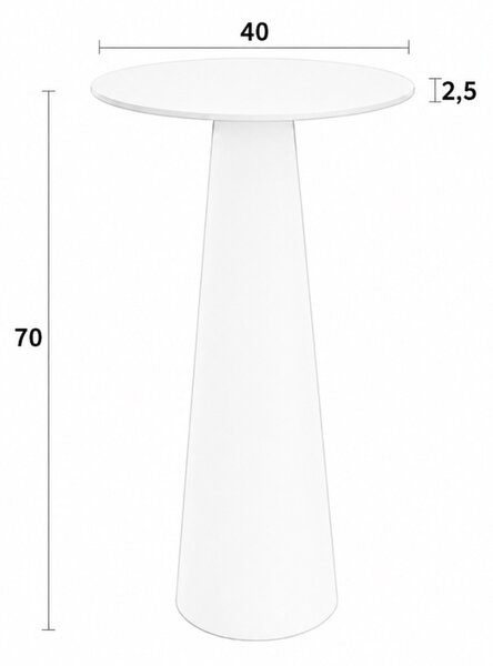 White Label Béžový keramický odkládací stolek JOYA 70 x 40 cm