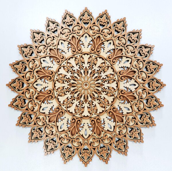 3 vrstvá mandala HARMONIE DUŠE | Rozměry (cm): 40x40 | Zvolte barevný dekor: dub zlatý-černá