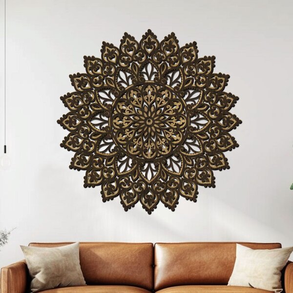 3 vrstvá mandala HARMONIE DUŠE | Rozměry (cm): 40x40 | Zvolte barevný dekor: wenge-dub zlatý