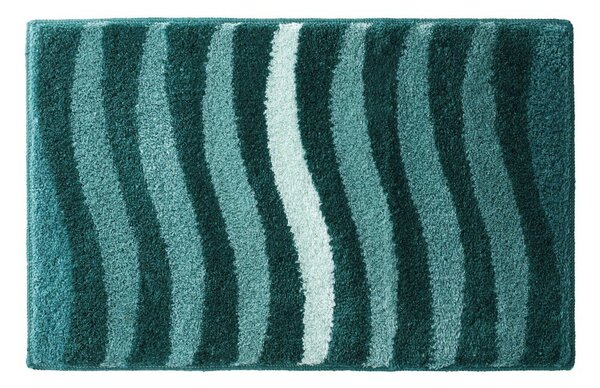 Velmi hebká a hustá koupelnová předložka, motiv Zebra blankytná 50x40 cm