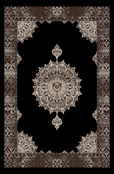 ASIR Koberec (80 x 120) HMNT621 černý s ornamenty