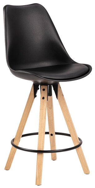 Skandinávská židle s podnožkou Černá IWO