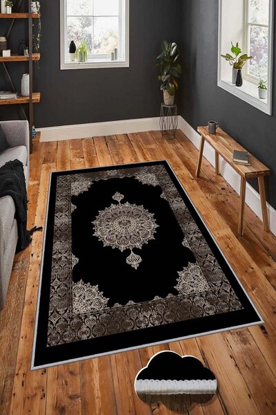 ASIR Koberec (80 x 120) HMNT621 černý s ornamenty