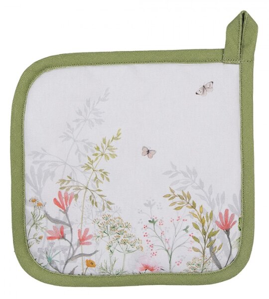 Bavlněná chňapka / podložka pod hrnec se vzorem divoké louky Wildflower Fields – 20x20 cm