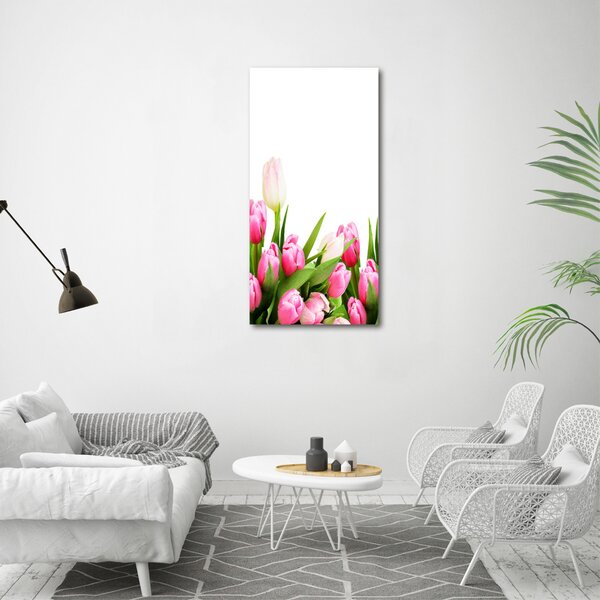 Vertikální Foto obraz na plátně Růžové tulipány ocv-138798865