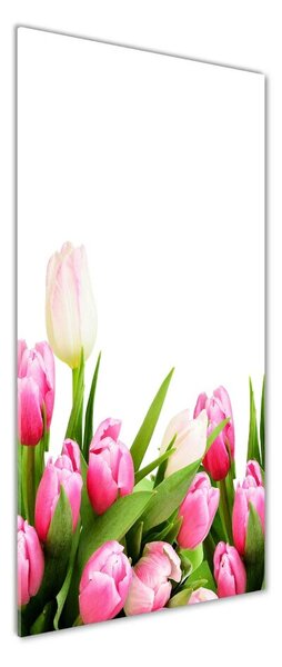 Vertikální Fotoobraz na skle Růžové tulipány osv-138798865