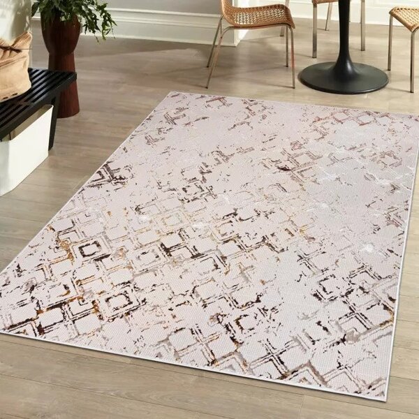 Makro Abra Kusový koberec GOLDEN MZ25C moderní krémový Rozměr: 80x150 cm