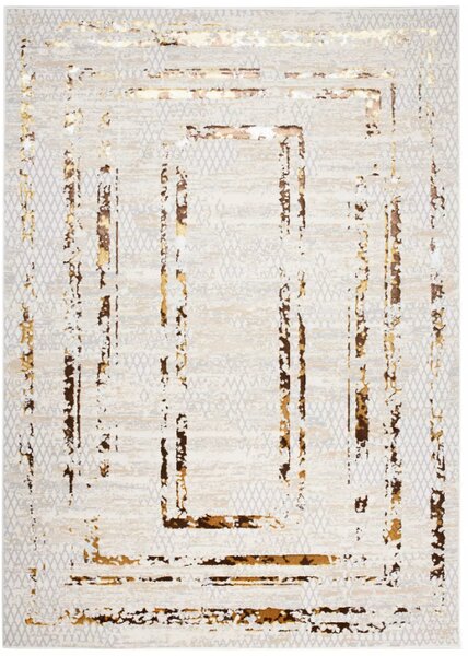 Makro Abra Kusový koberec GOLDEN MZ38K Moderní Klasický krémový hnědý Rozměr: 80x150 cm