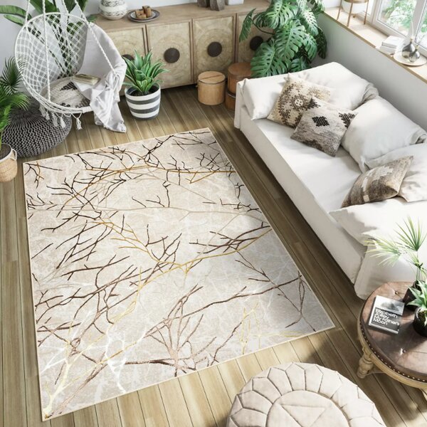 Makro Abra Kusový koberec GOLDEN NA40A Moderní krémový Rozměr: 140x200 cm