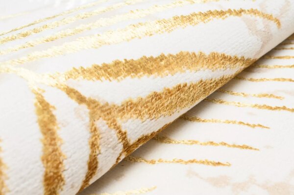Makro Abra Kusový koberec GOLDEN NA37G Listy Moderní krémový Rozměr: 80x150 cm