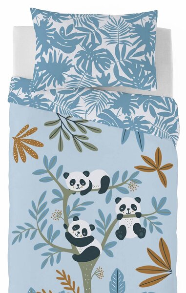 Dětská přikrývka Panda z mikrovlákna 200g/m2 modrá 140x200 cm