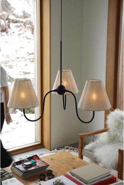 Markslöjd 109172 - Lustr na lanku VEYA 3xE14/40W/230V pr. 90 cm len/černá
