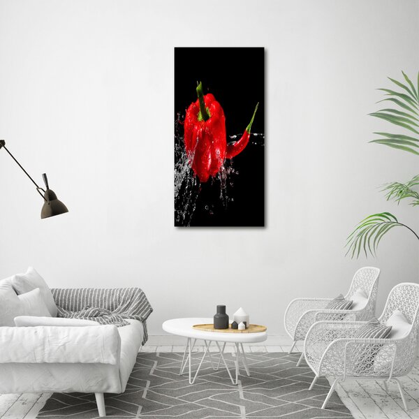 Vertikální Foto obraz canvas Dvě papriky ocv-14662638