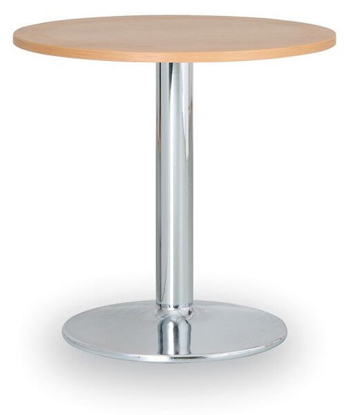 Konferenční stolek ZEUS II, průměr 60 cm, chromovaná podnož, buk