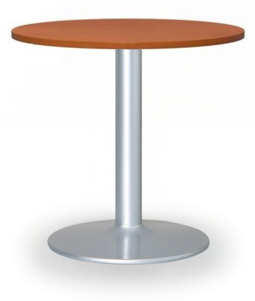Konferenční stolek ZEUS II, průměr 60 cm, šedá podnož, třešeň