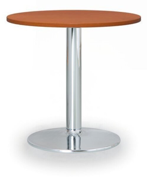 Konferenční stolek ZEUS II, průměr 60 cm, chromovaná podnož, třešeň